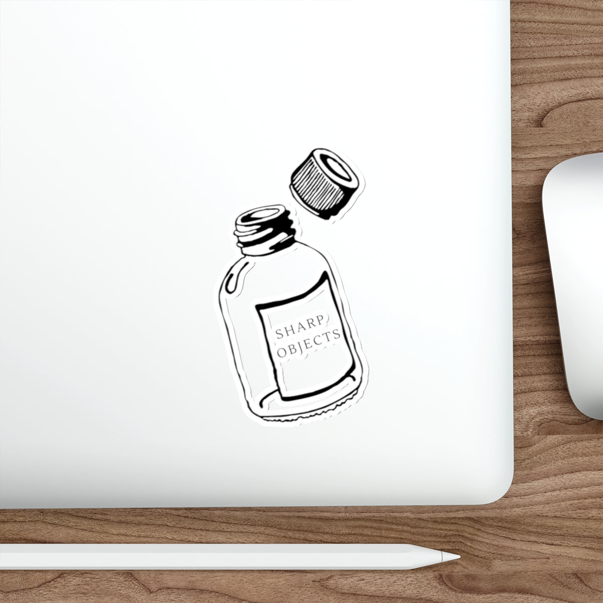 Sharp Objects Vial Die-Cut Sticker — Aesthetic Medical Bottle Sticker