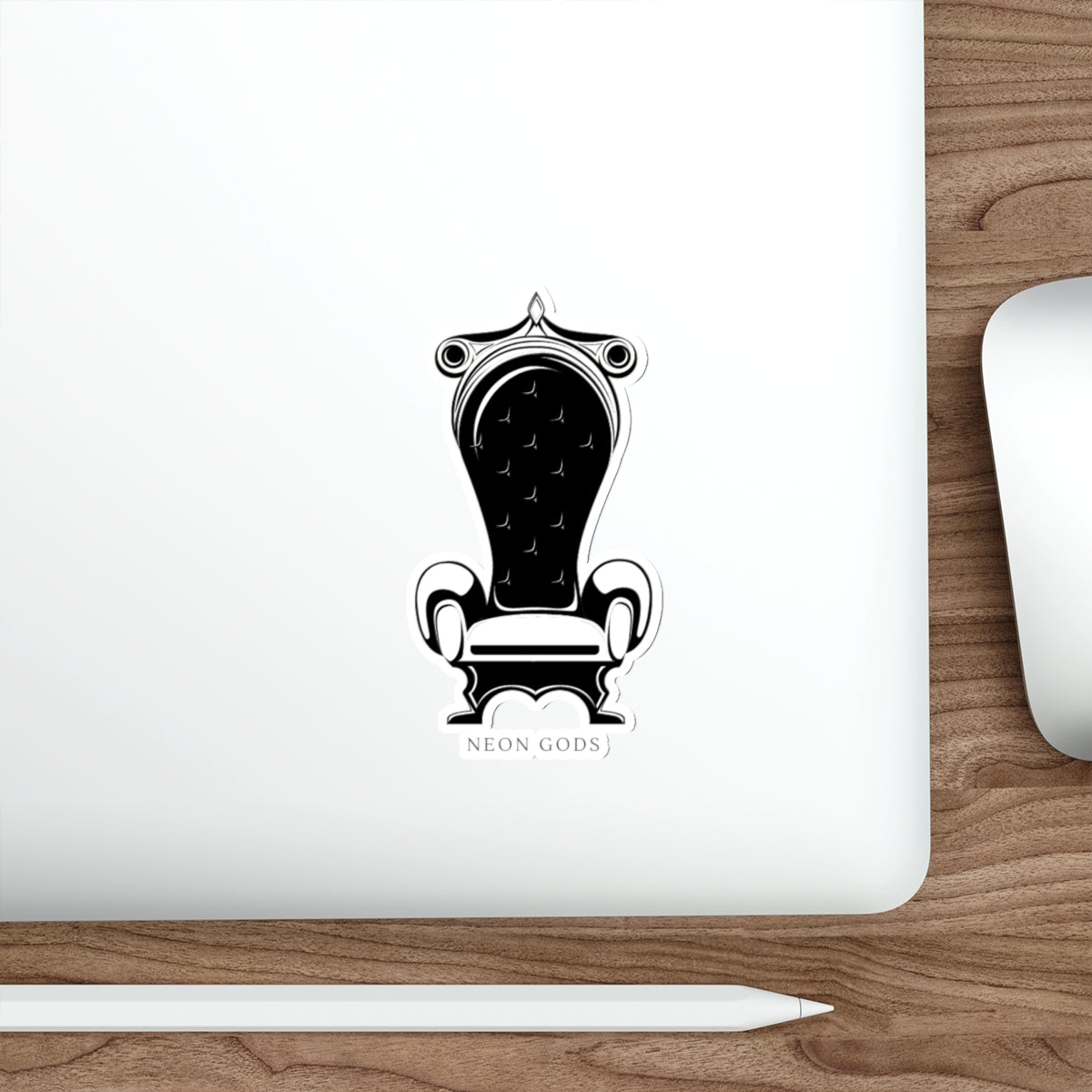 Throne Die-Cut Sticker — Black Royal Chair Sticker (Neon Gods)