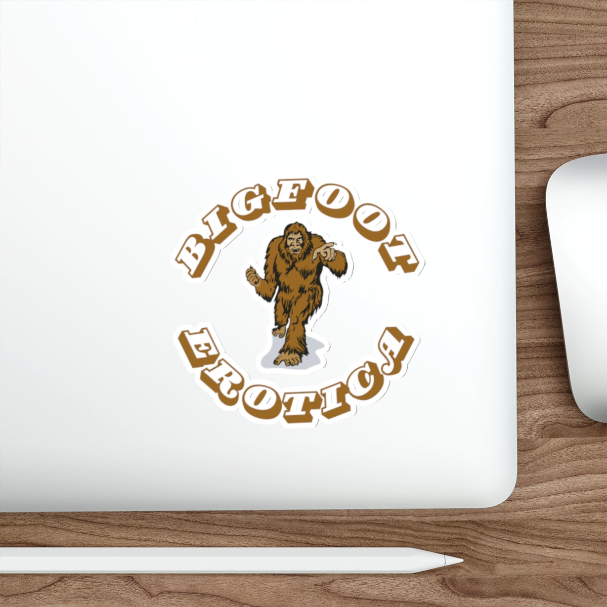 Bigfoot Erotica Die-Cut Sticker — Retro Sasquatch Graphic Sticker