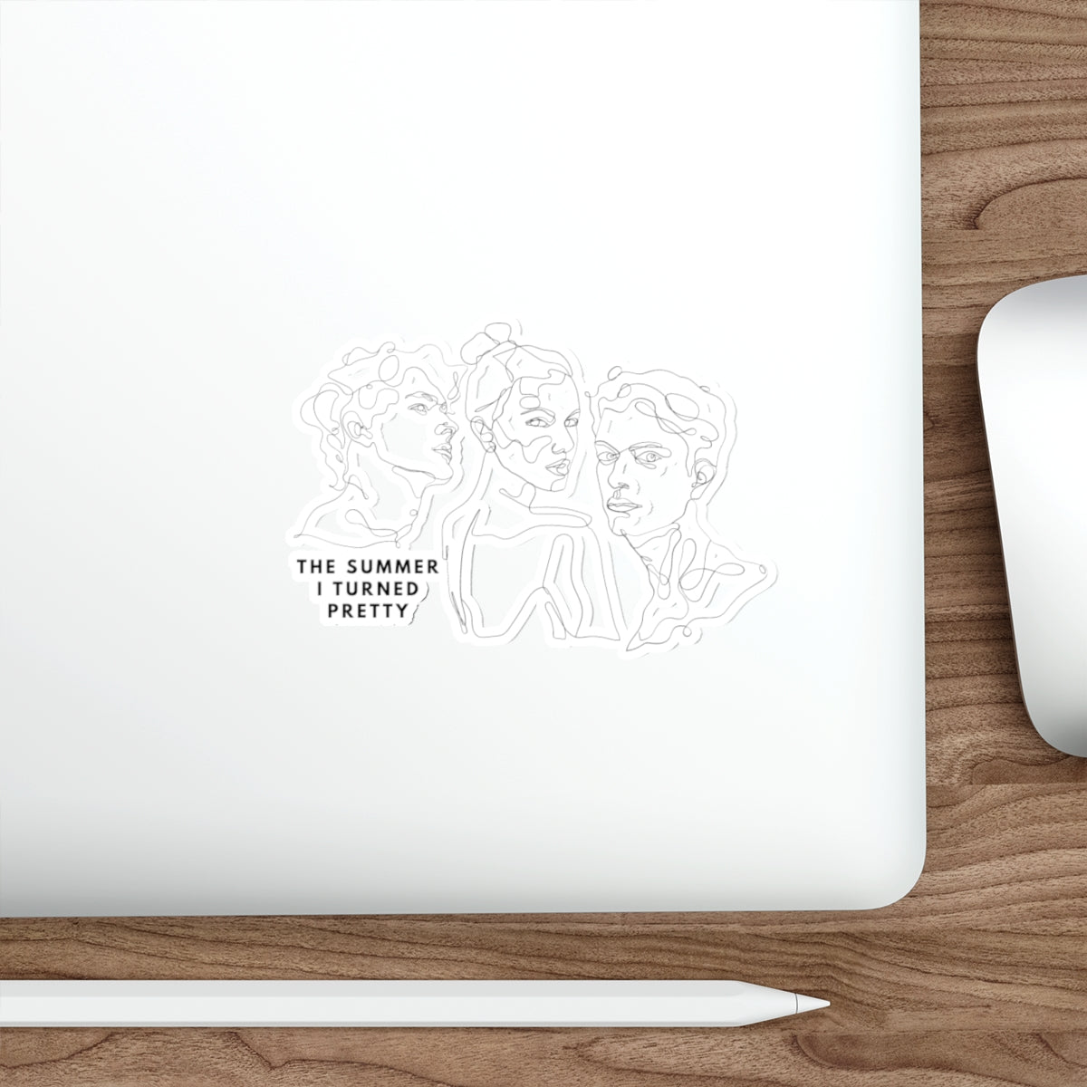 Die-Cut Sticker — Minimal Line Art Trio "The Summer I Turned Pretty"