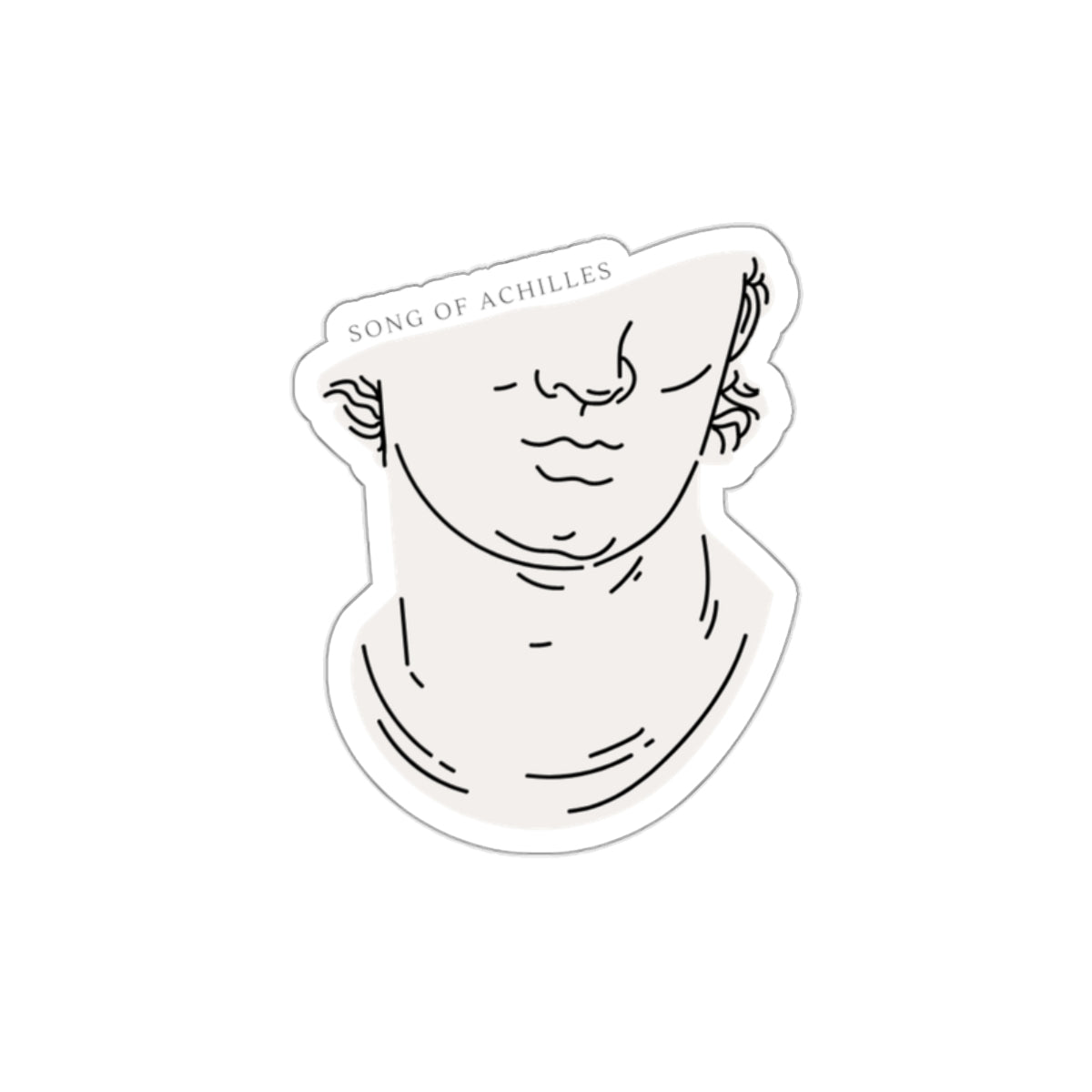 Song of Achilles Classical Bust Die-Cut Sticker — Minimalist Mythology Decal