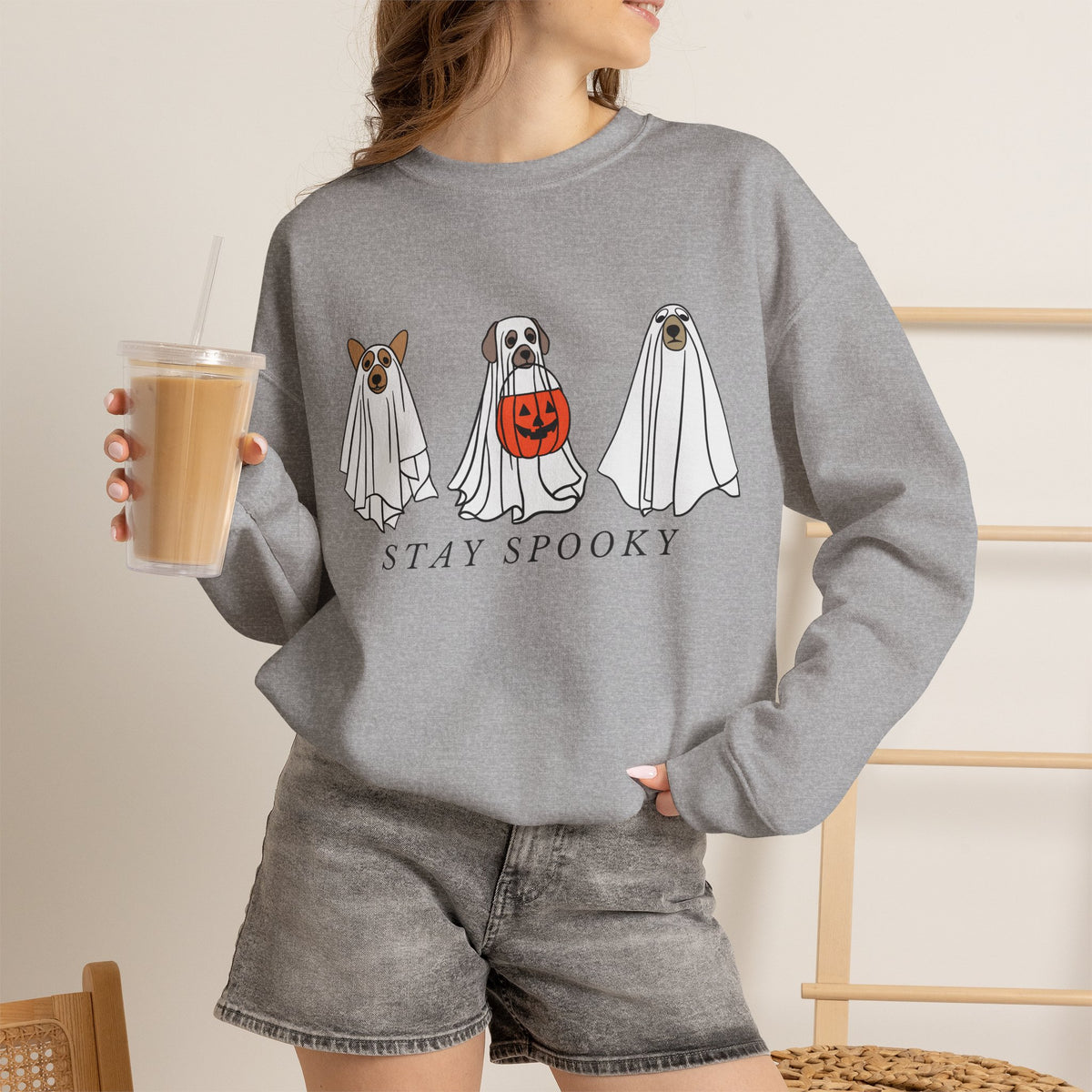 Dogs in Ghost Costumes Sweatshirt | Stay Spooky Halloween