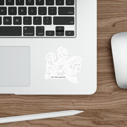 Die-Cut Sticker — Minimal Line Portraits "The Red Queen" (3 Faces)