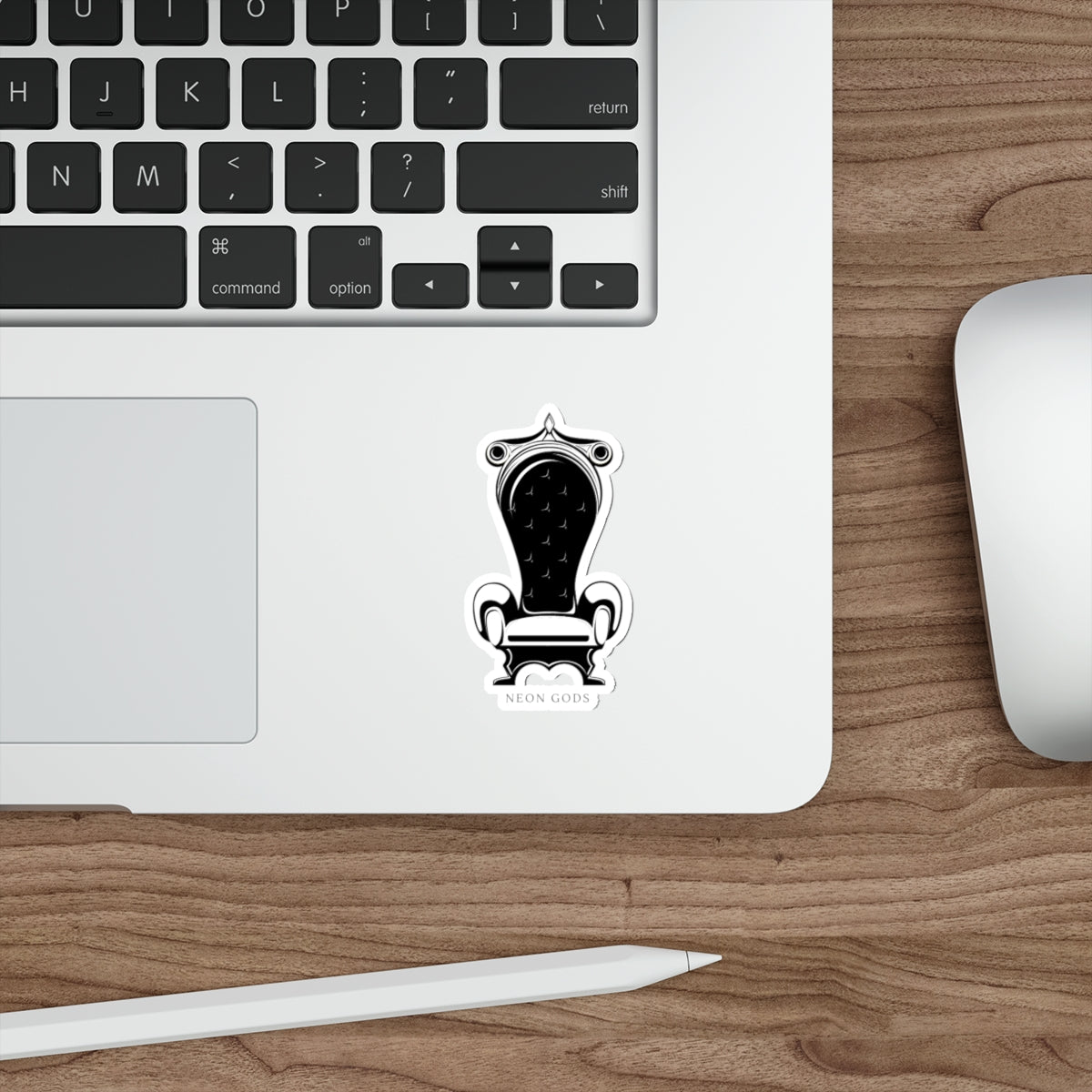 Throne Die-Cut Sticker — Black Royal Chair Sticker (Neon Gods)