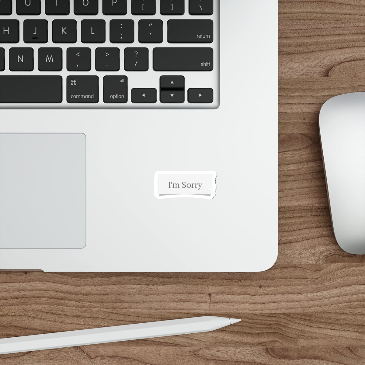 "I'm Sorry" Die-Cut Sticker — Minimal Apology Vinyl Sticker for Laptops & Gifts