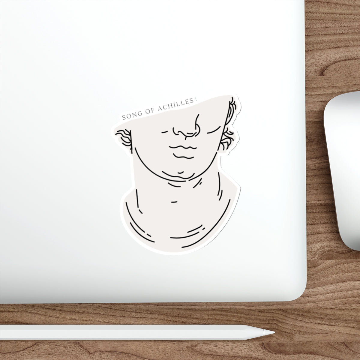 Song of Achilles Classical Bust Die-Cut Sticker — Minimalist Mythology Decal