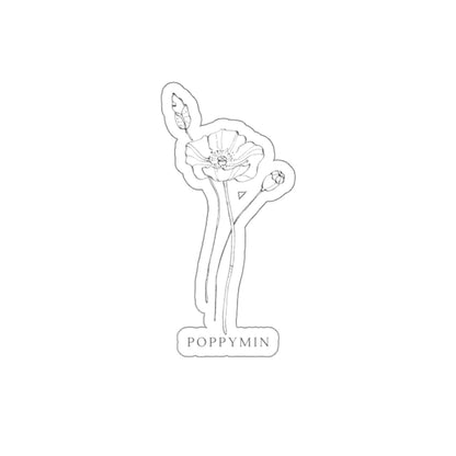 Poppymin Die-Cut Floral Sticker — Minimal Poppy Illustration Sticker for Laptops, Journals & Gifts