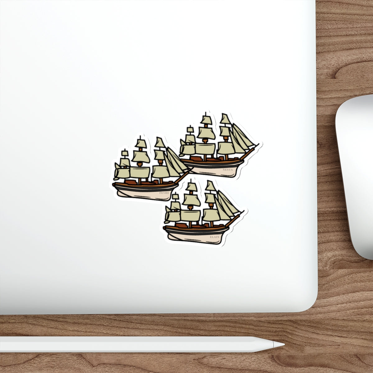 Vintage Sailing Ship Die-Cut Sticker — Nautical Boat Sticker Pack
