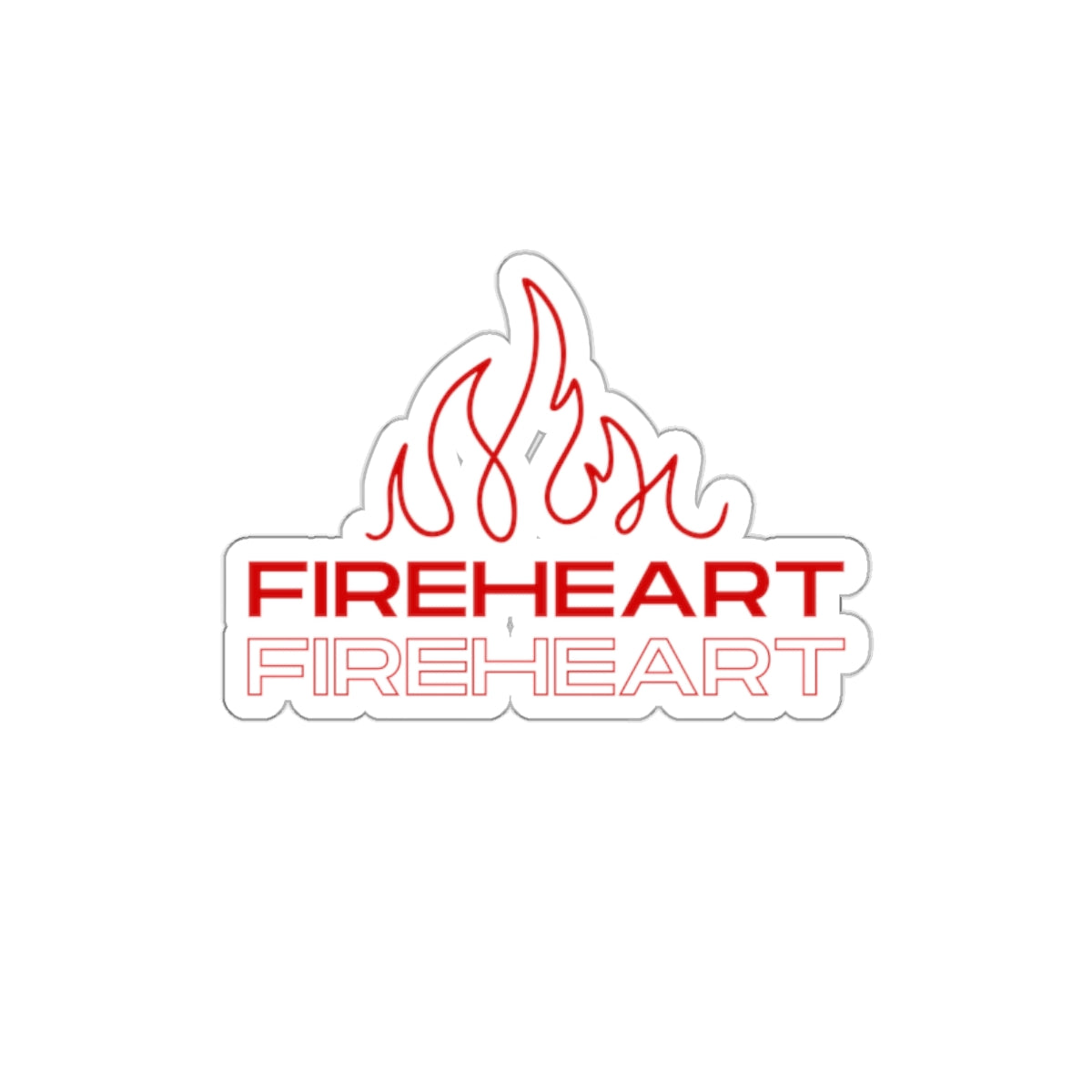Fireheart Flame Logo Die-Cut Sticker — Small Red Fireheart Decal