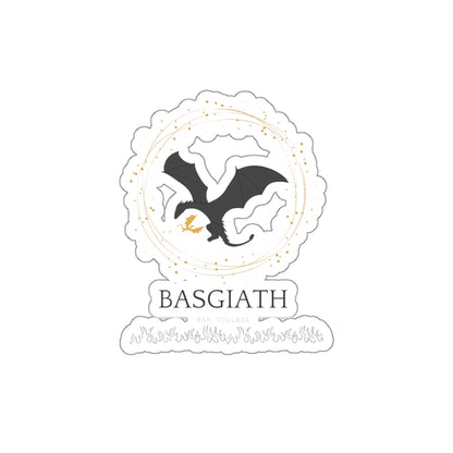 Basgiath Dragon Die-Cut Sticker — Black Dragon Emblem Sticker for Laptops & Notebooks