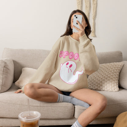 Pink Cute Ghost Spooky sweatshirt | Halloween ghost crewneck