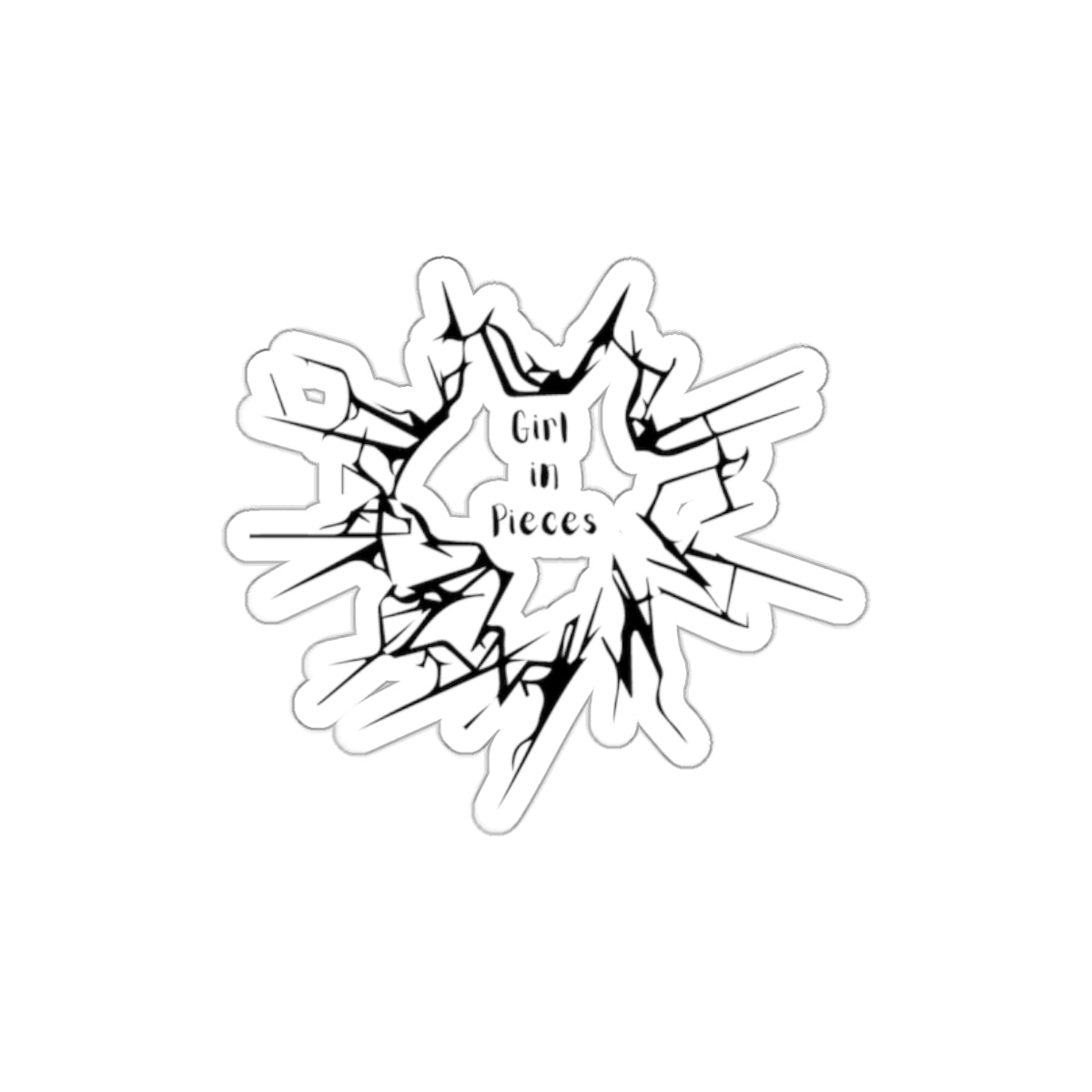 "Girl in Pieces" Shattered Glass Design (Indie, Emo Laptop Decal)