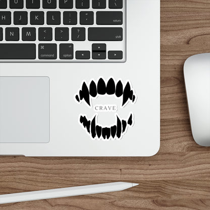 Crave Vampire Fangs Die-Cut Sticker — Gothic Tooth Design