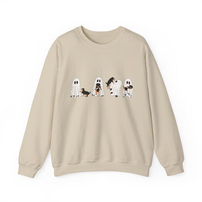 Ghost Kids Illustration Sweatshirt | Halloween Ghost Costume Puppies