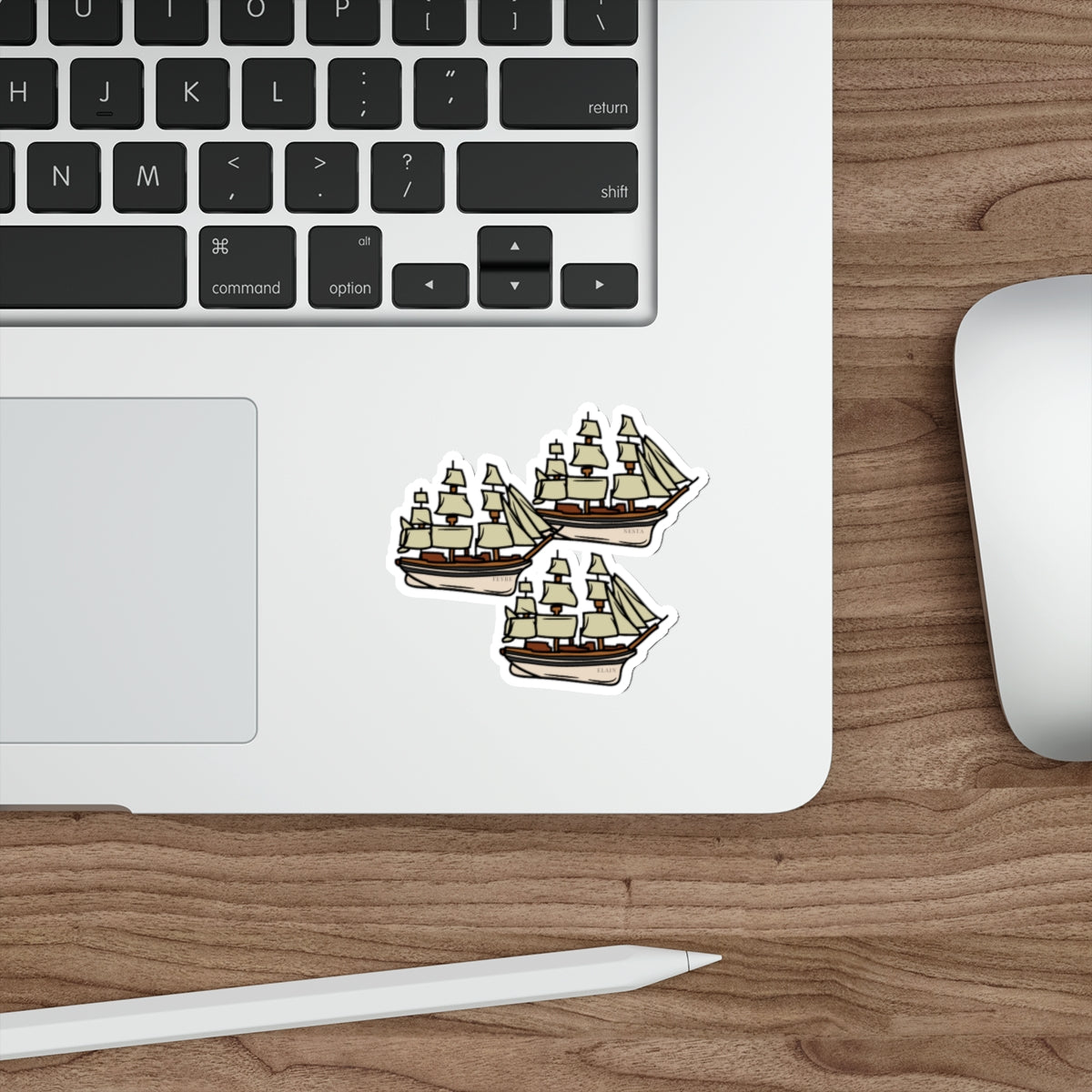 Vintage Sailing Ship Die-Cut Sticker — Nautical Boat Sticker Pack