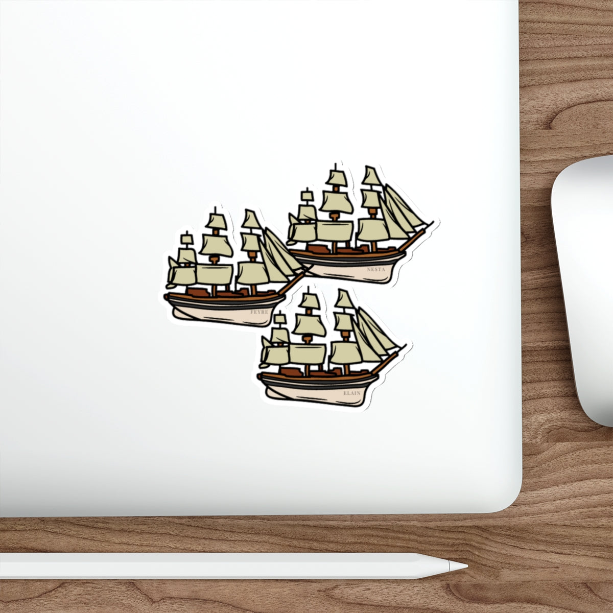 Vintage Sailing Ship Die-Cut Sticker — Nautical Boat Sticker Pack