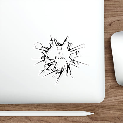 "Girl in Pieces" Shattered Glass Design (Indie, Emo Laptop Decal)