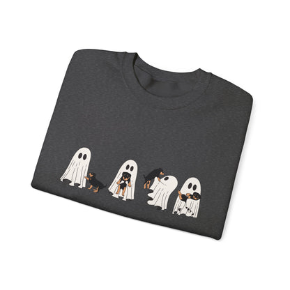 Ghost Kids Illustration Sweatshirt | Halloween Ghost Costume Puppies