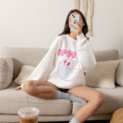 Pink Cute Ghost Spooky sweatshirt | Halloween ghost crewneck
