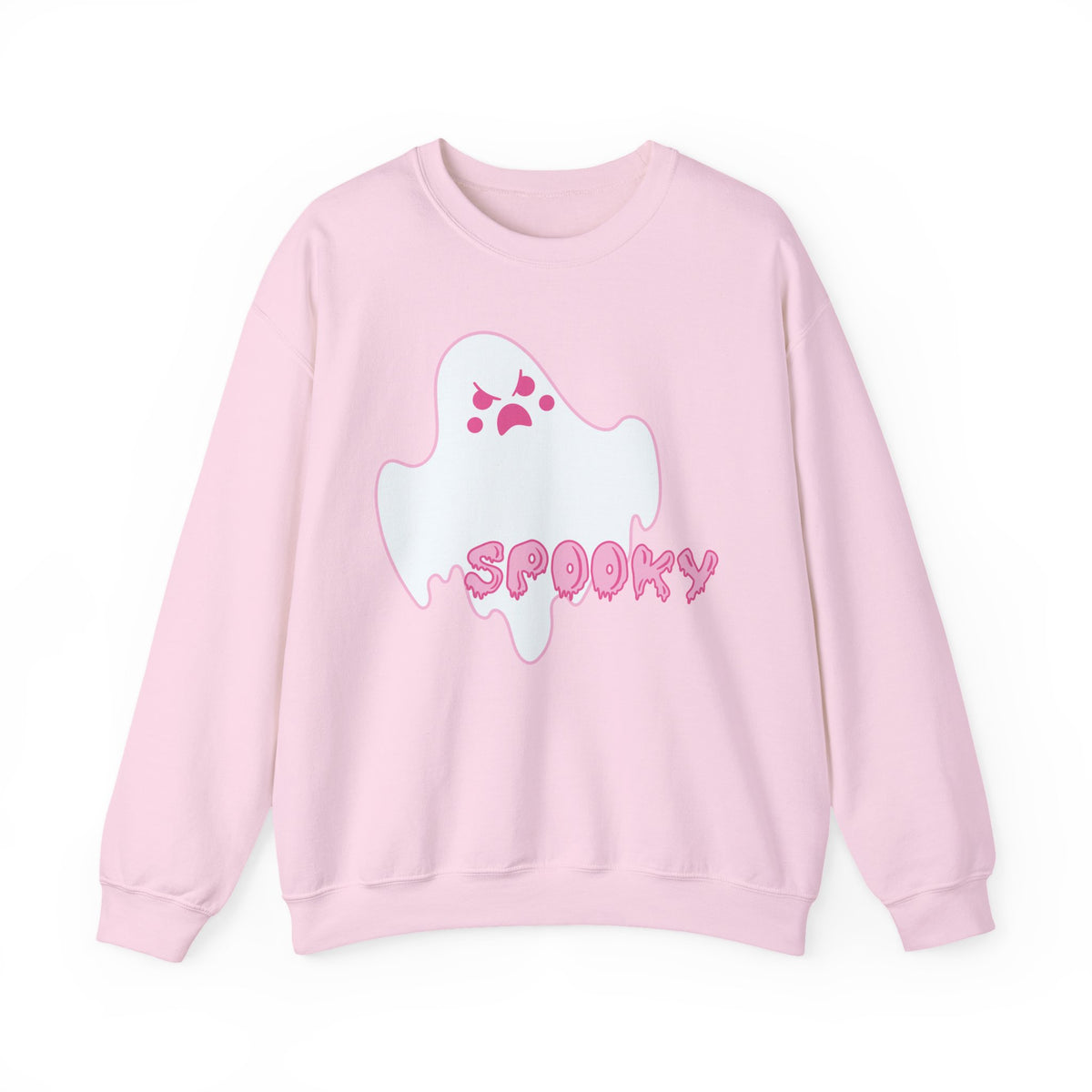Pink Kawaii Ghost spooky Sweatshirt | Halloween Cute Ghost Crewneck
