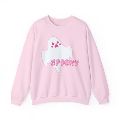 Pink Kawaii Ghost spooky Sweatshirt | Halloween Cute Ghost Crewneck