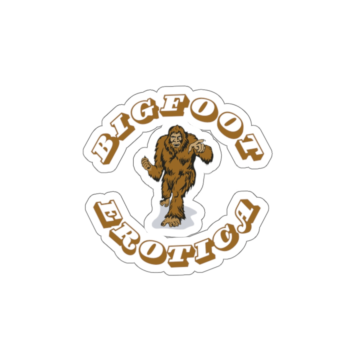Bigfoot Erotica Die-Cut Sticker — Retro Sasquatch Graphic Sticker