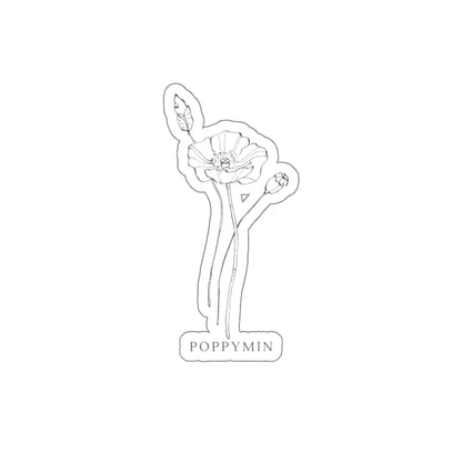 Poppymin Die-Cut Floral Sticker — Minimal Poppy Illustration Sticker for Laptops, Journals & Gifts