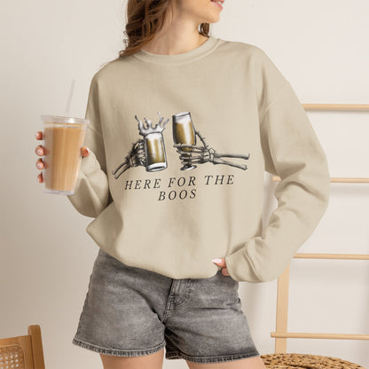 Here For The Boos sweatshirt | Halloween beer ghost design