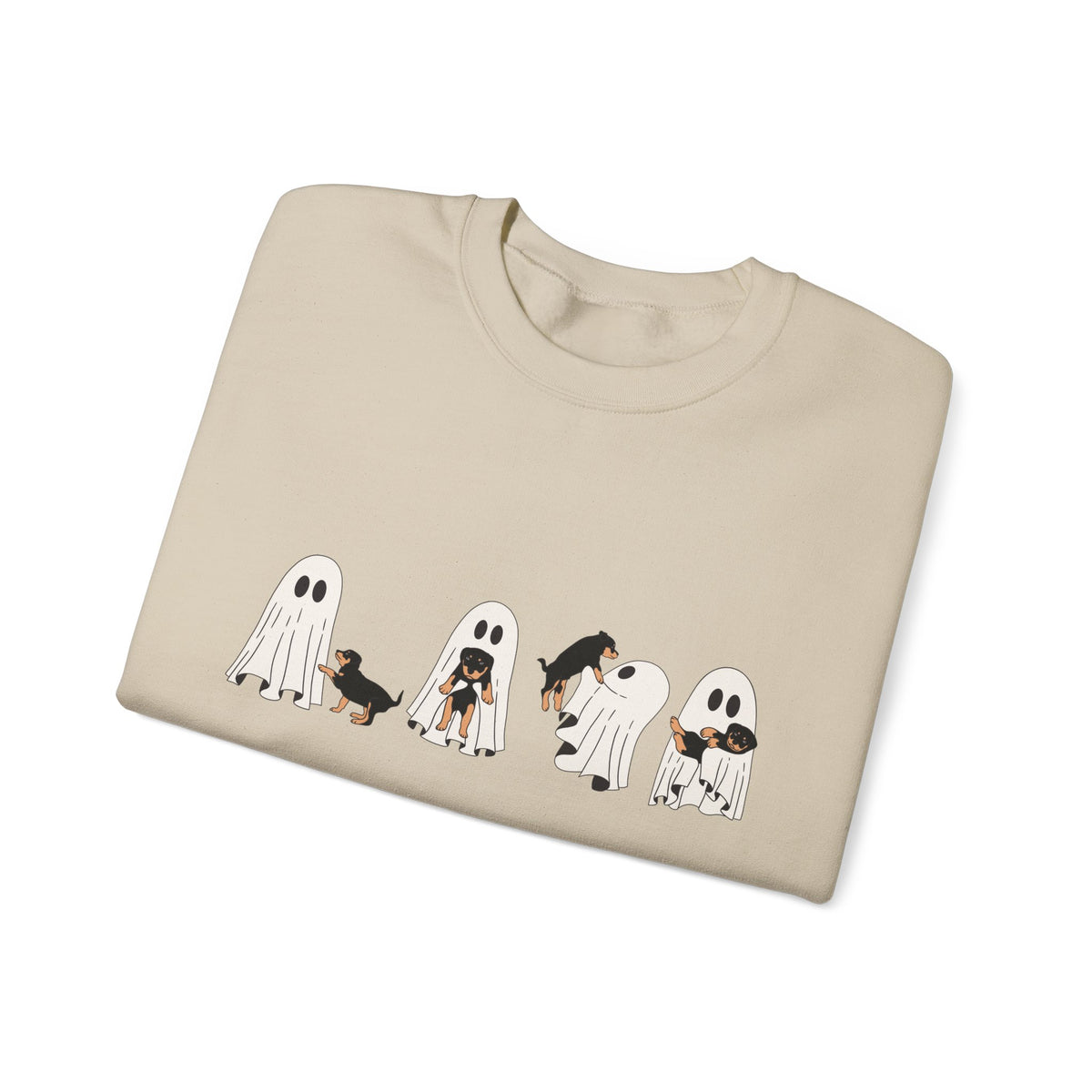 Ghost Kids Illustration Sweatshirt | Halloween Ghost Costume Puppies