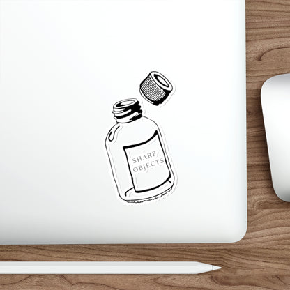 Sharp Objects Vial Die-Cut Sticker — Aesthetic Medical Bottle Sticker