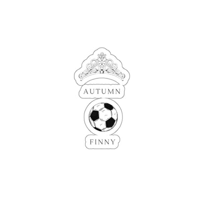 Die-Cut Sticker — Vintage Crown & Soccer Ball Design (Custom Name: Autumn, Finny)