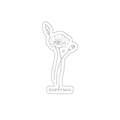 Poppymin Die-Cut Floral Sticker — Minimal Poppy Illustration Sticker for Laptops, Journals & Gifts