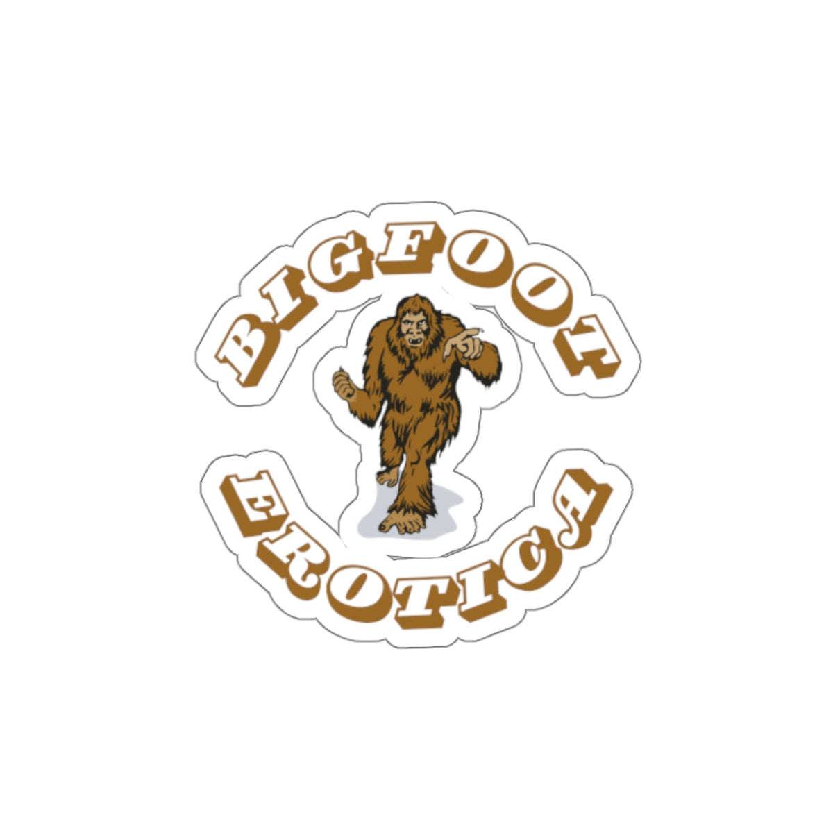 Bigfoot Erotica Die-Cut Sticker — Retro Sasquatch Graphic Sticker