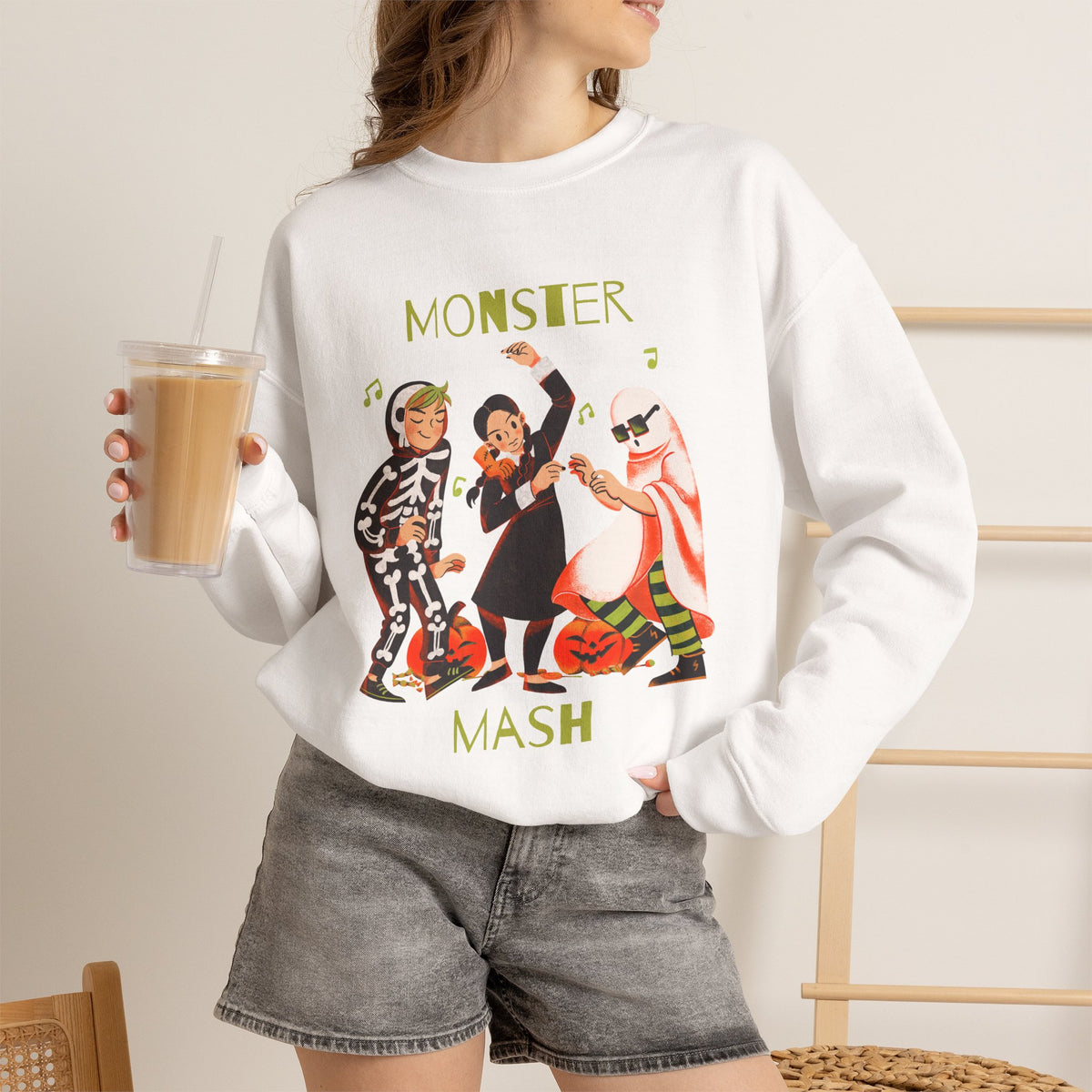 Monster Mash Sweatshirt | Vintage Halloween Costume Kids Dance Design