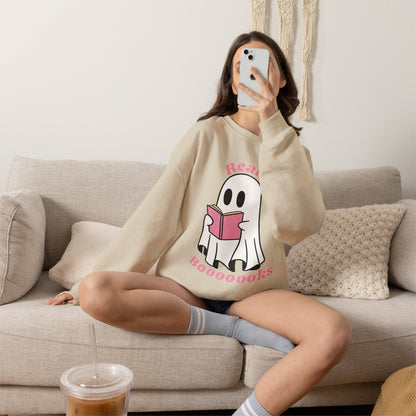 Read Booooks ghost reading sweatshirt | Halloween book lover top