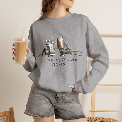 Here For The Boos sweatshirt | Halloween beer ghost design