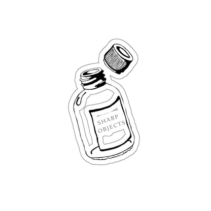Sharp Objects Vial Die-Cut Sticker — Aesthetic Medical Bottle Sticker