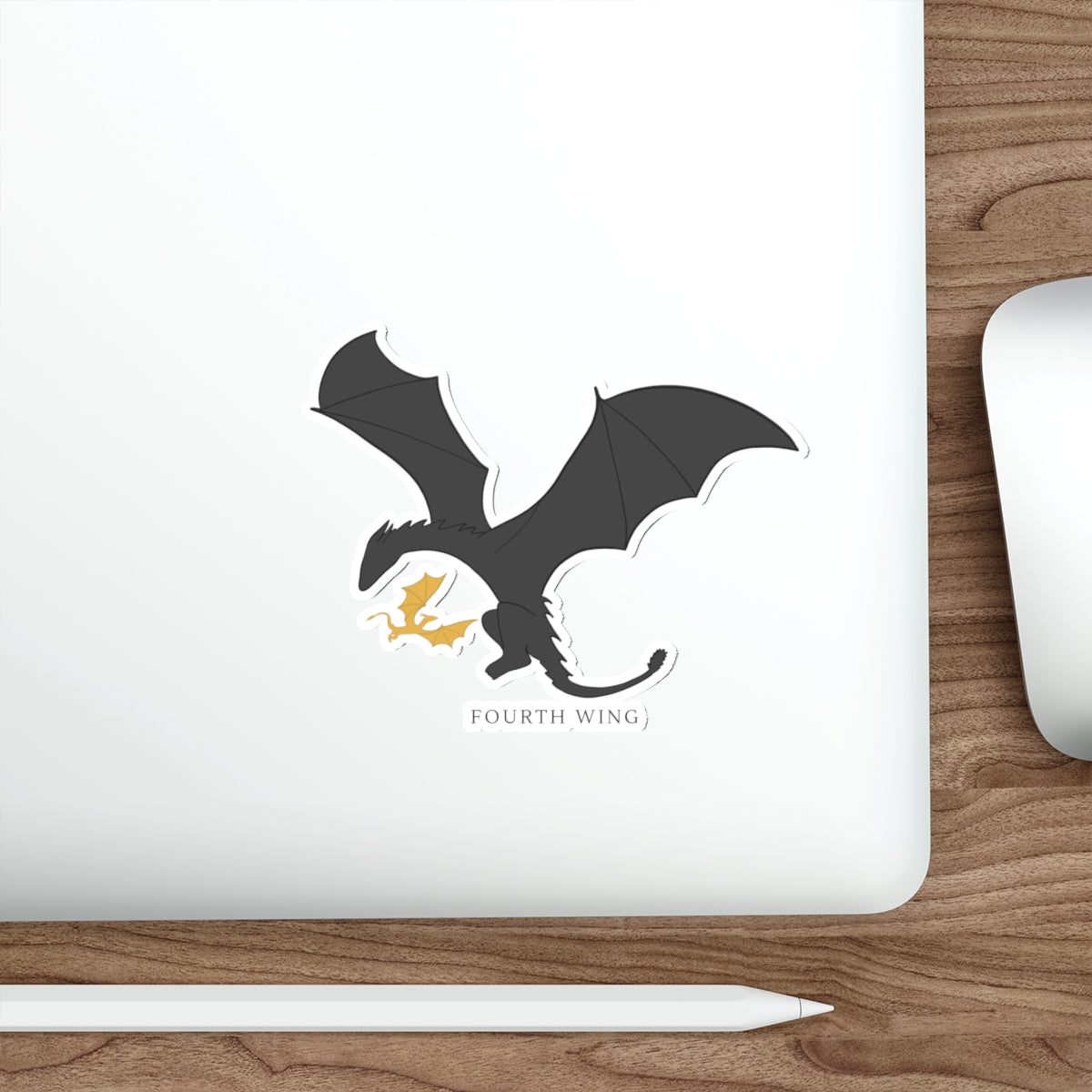 Fourth Wing Dragon Bat Die-Cut Sticker — Fantasy Book Fandom Laptop Decal