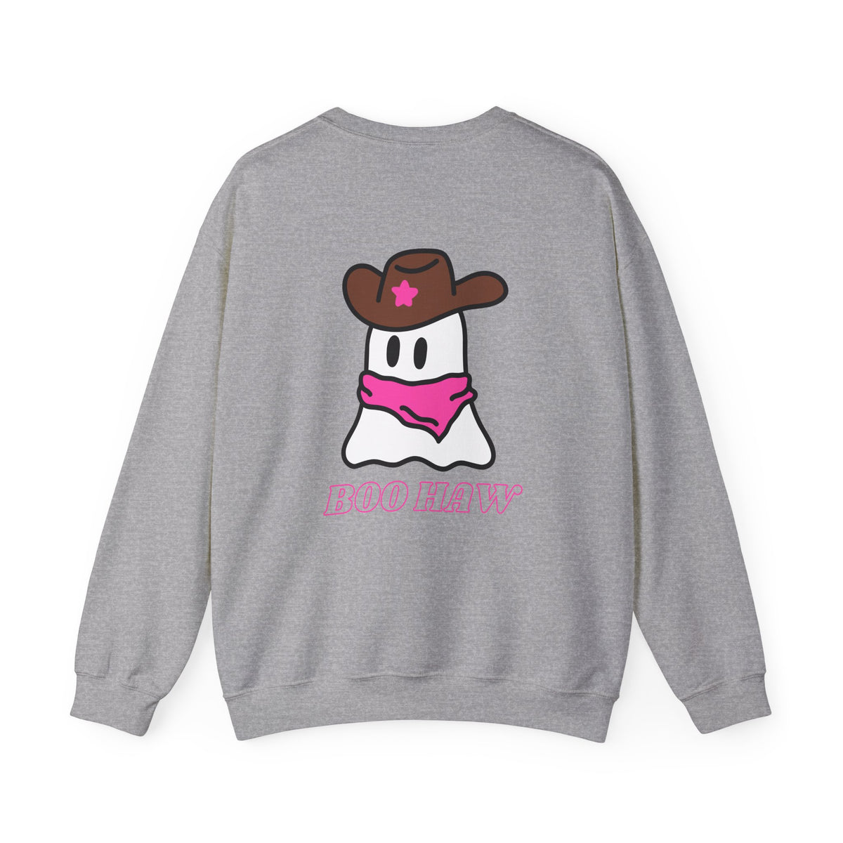 Boo Haw cowboy ghost Sweatshirt | Western ghost design, pink bandana