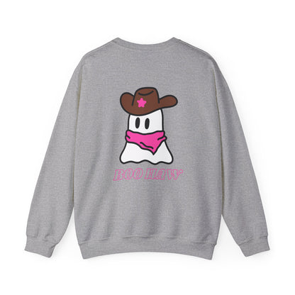 Boo Haw cowboy ghost Sweatshirt | Western ghost design, pink bandana