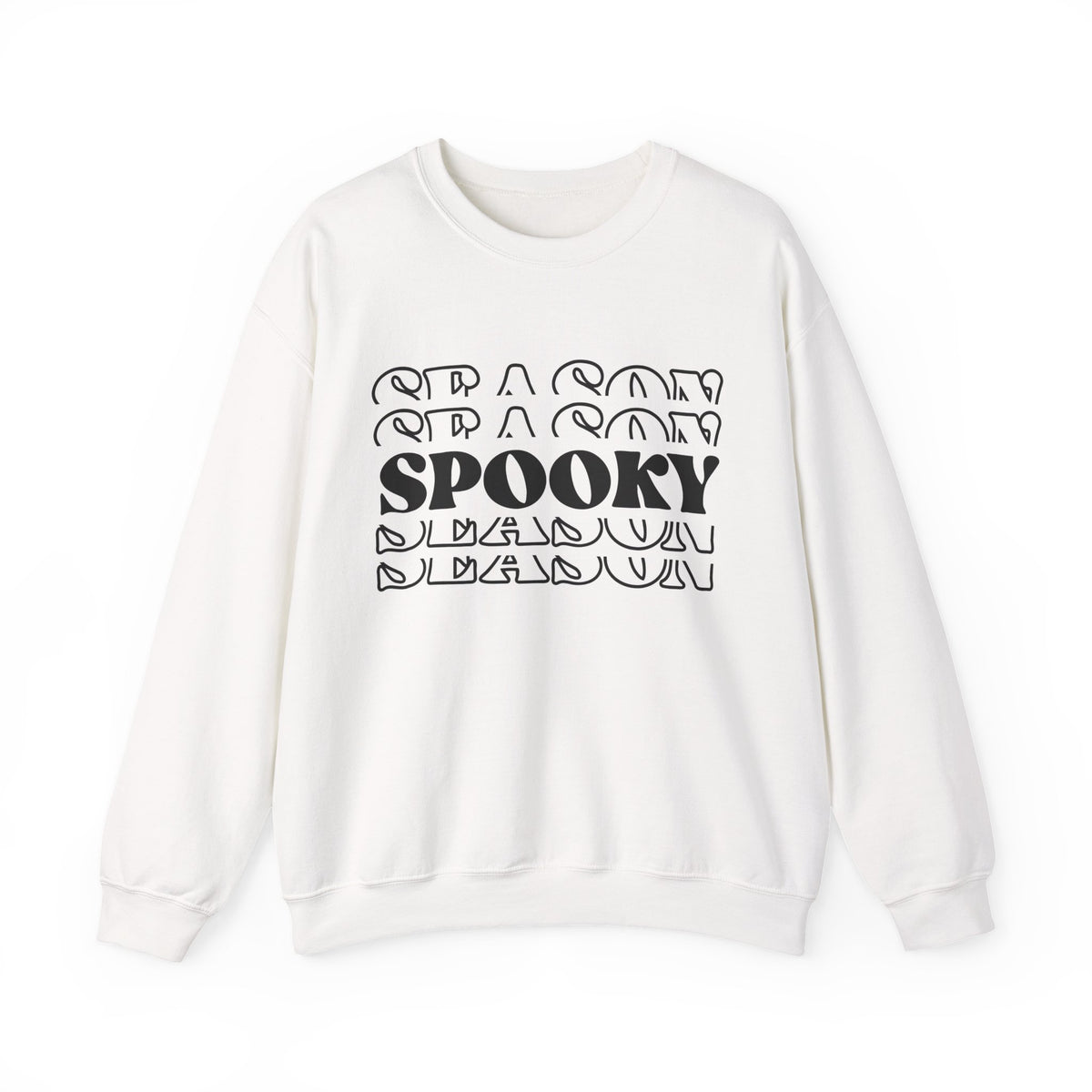 Spooky Season repeat text Crewneck Sweatshirt | Halloween text sweater