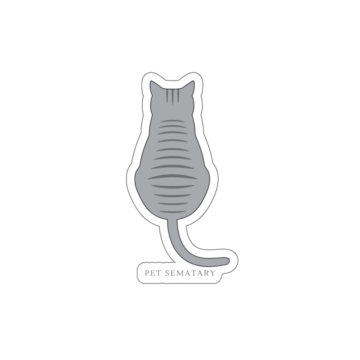 Pet Sematary Gray Cat Die-Cut Sticker — Horror Movie Cat Sticker