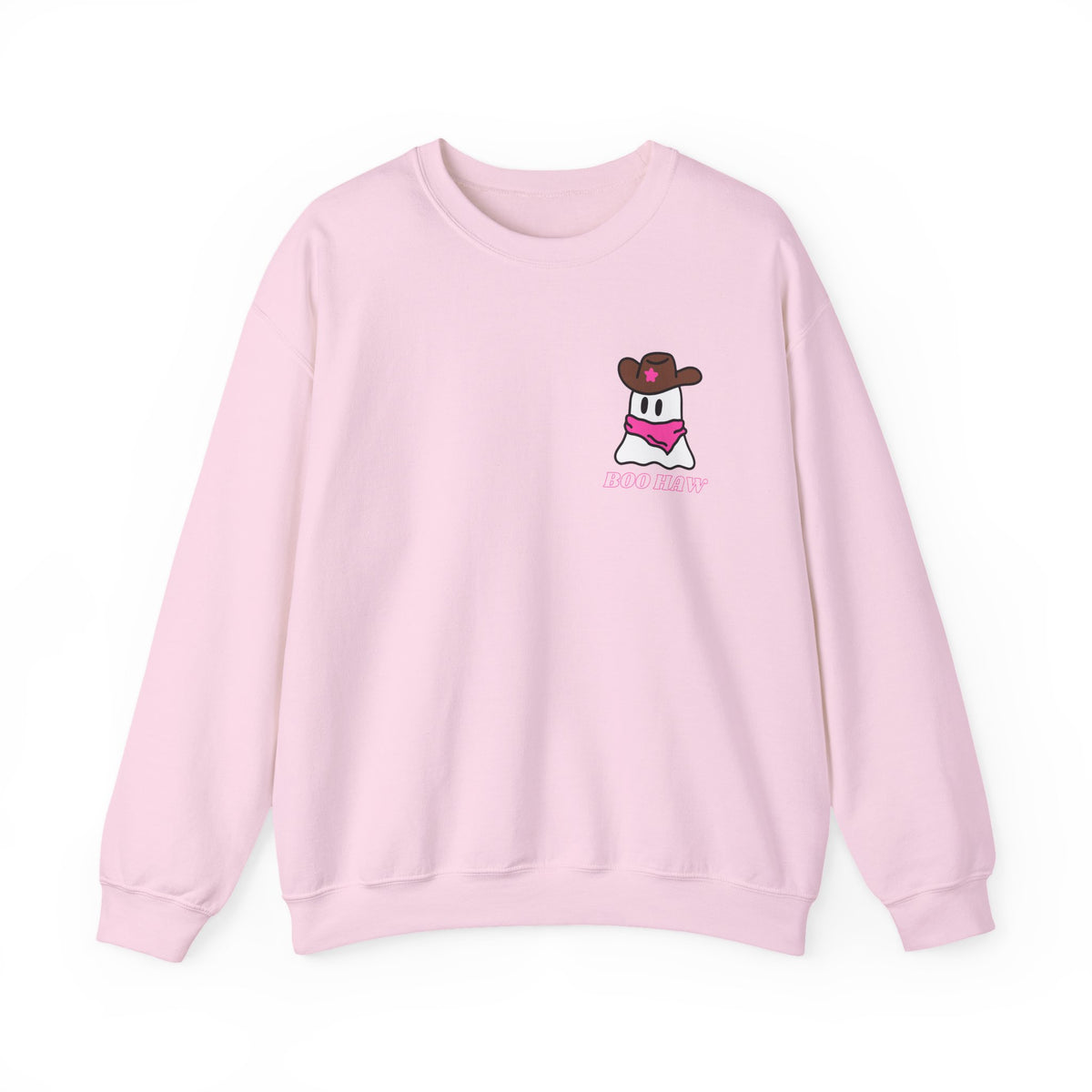 Boo Haw cowboy ghost Sweatshirt | Western ghost design, pink bandana