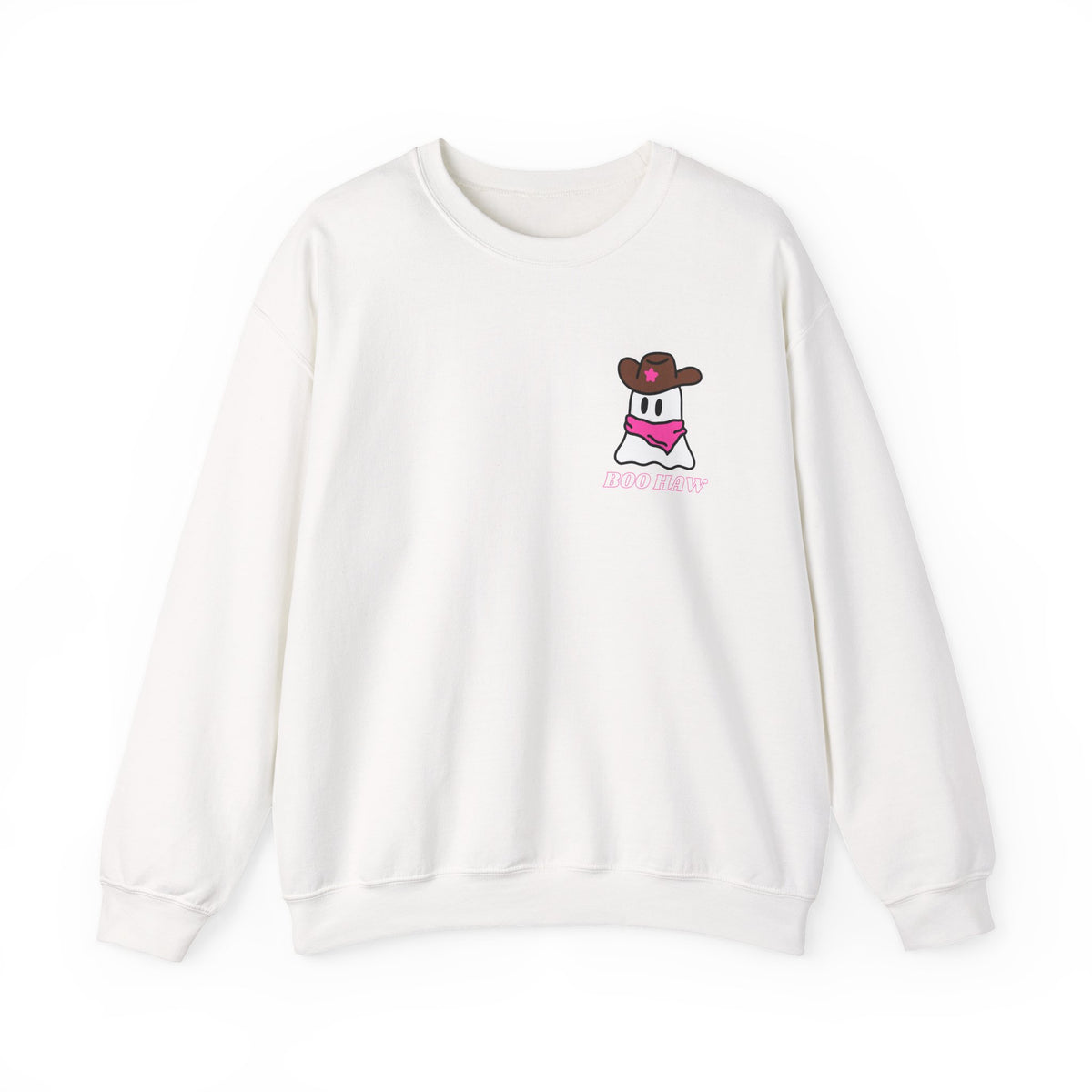 Boo Haw cowboy ghost Sweatshirt | Western ghost design, pink bandana