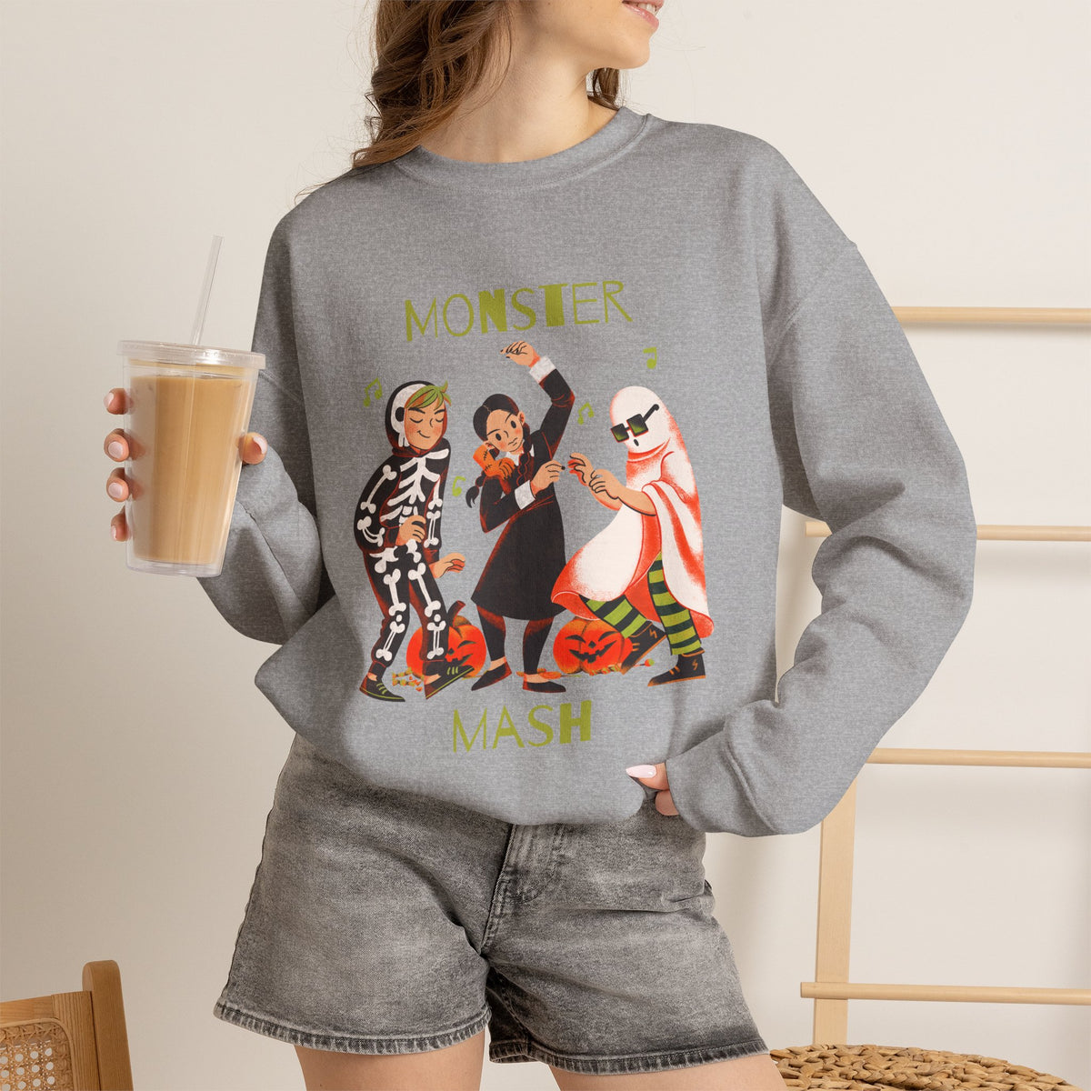 Monster Mash Sweatshirt | Vintage Halloween Costume Kids Dance Design