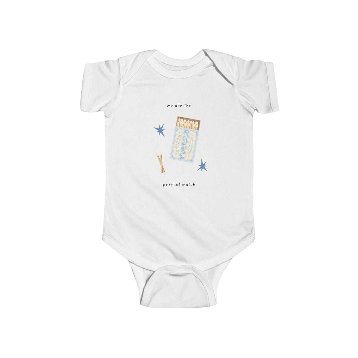 Baby Bodysuit — 'You Are the Perfect Match' Matchbox Graphic Infant Onesie