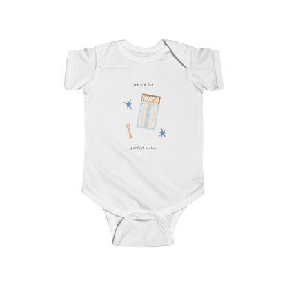 Baby Bodysuit — 'You Are the Perfect Match' Matchbox Graphic Infant Onesie