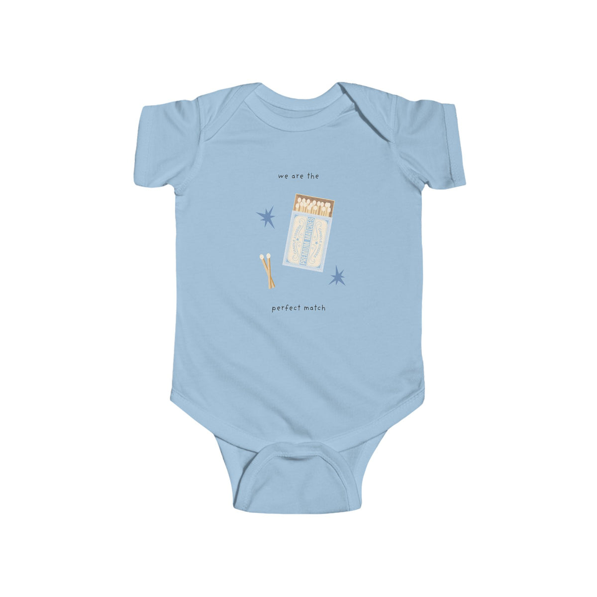Baby Bodysuit — 'You Are the Perfect Match' Matchbox Graphic Infant Onesie