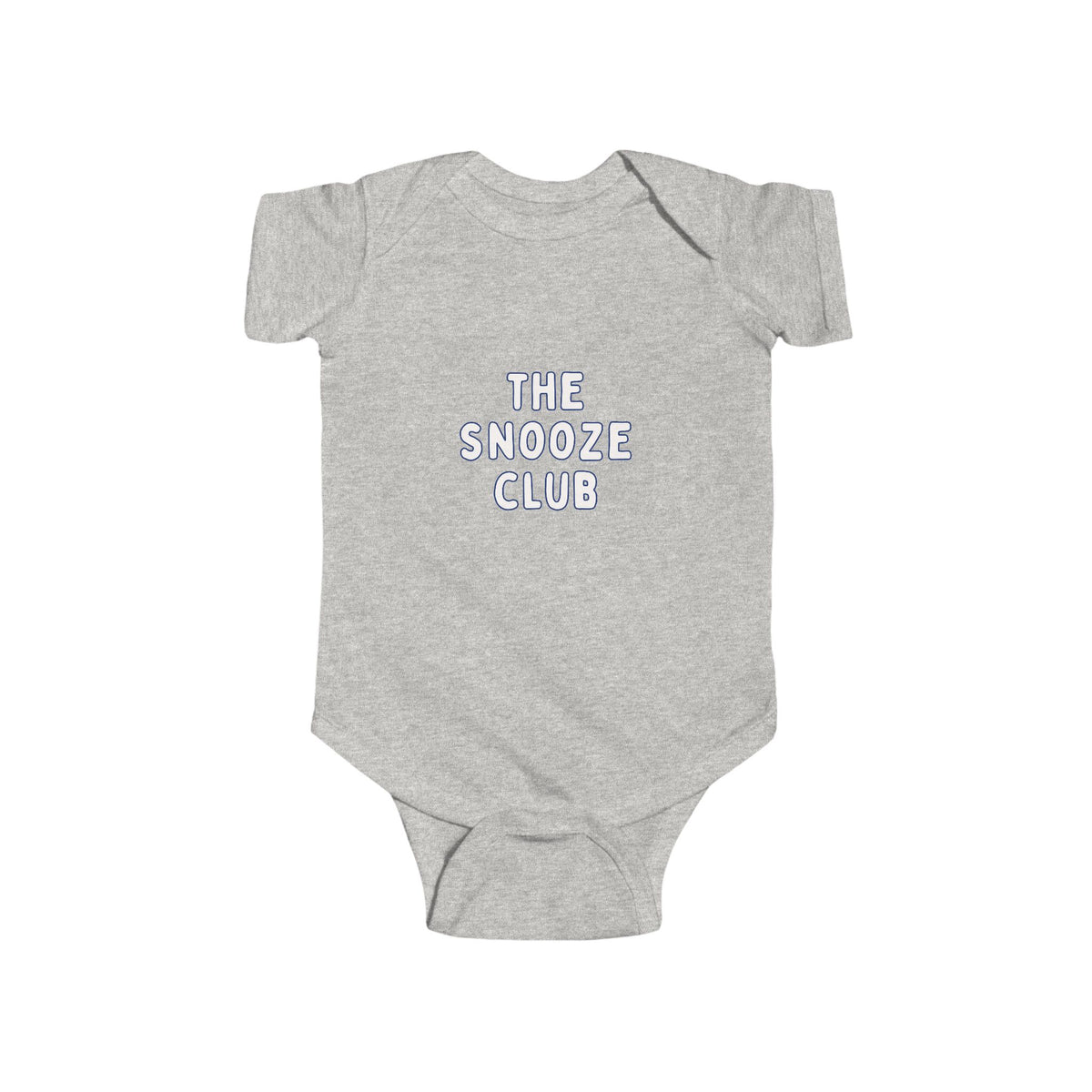 Infant Bodysuit — "The Snooze Club" Cute Baby Onesie, Soft Jersey Sleepwear