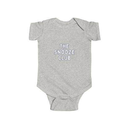 Infant Bodysuit — "The Snooze Club" Cute Baby Onesie, Soft Jersey Sleepwear